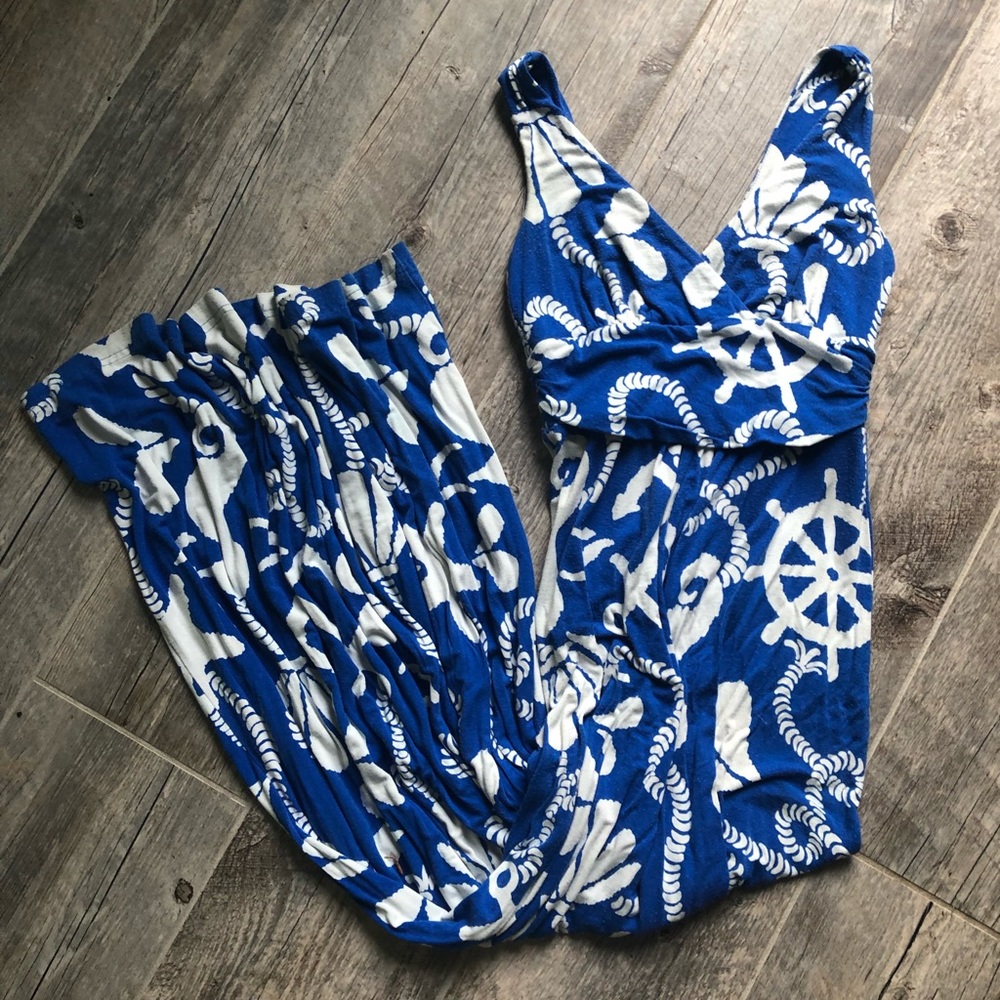 Lilly Pulitzer blue white maxi dress xs